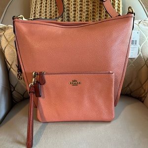 Coach SET Dufflette & Wallet/Wristlet in Light Coral